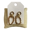 HE4247 GOLD CIRCLE & TEARDROP HAMMERED EARRINGS