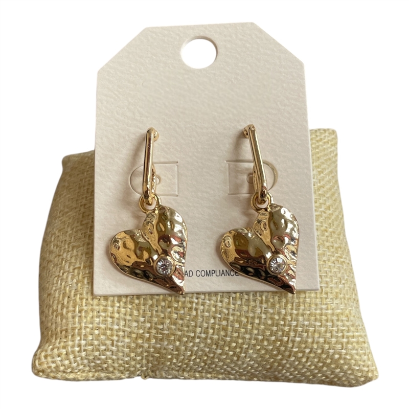 HE4255 GOLD HEART  EARRINGS