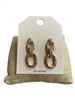 HE4300 GOLD TWO CHAIN RHINESTONE EARRINGS