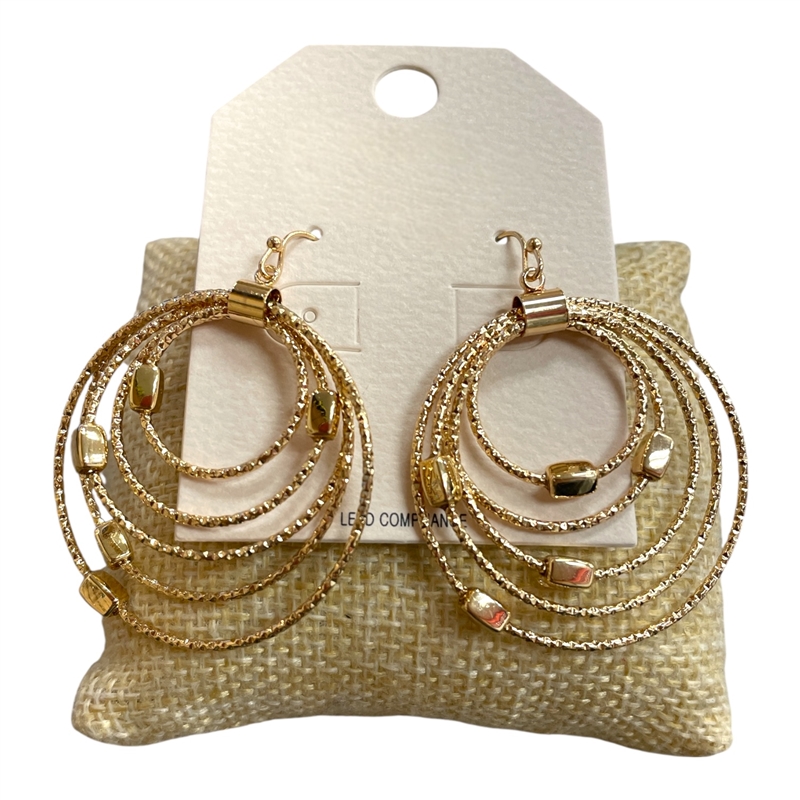 HE4303 GOLD CIRCLES DAINTY EARRINGS