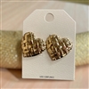 HE4333 HAMMERED HEART STUD EARRINGS