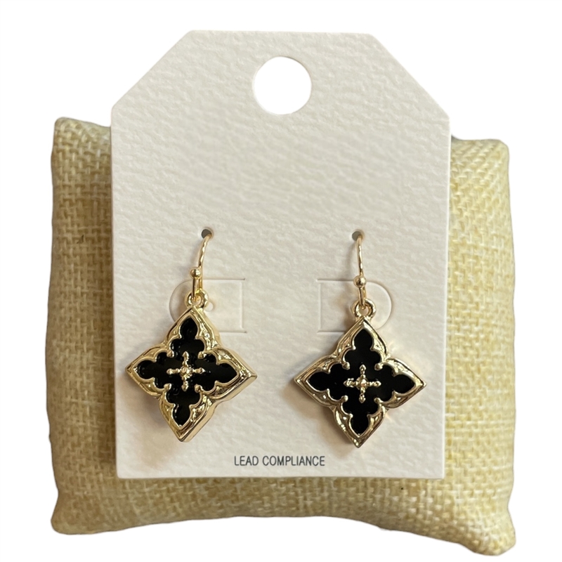 HE4356 DANGLE CLOVER EARRINGS