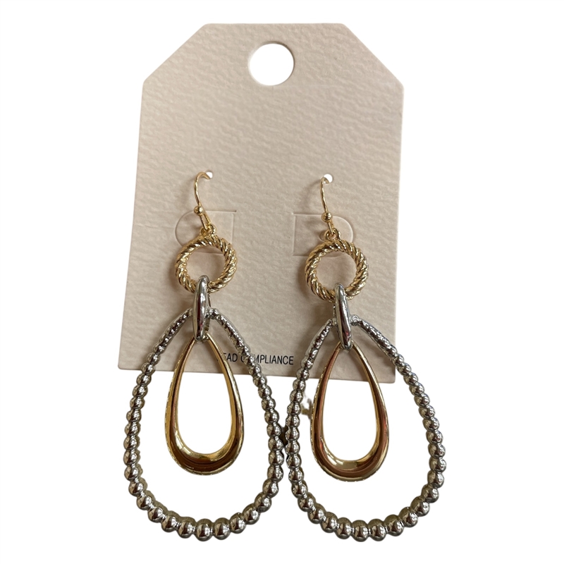HE4364 BEADED TEARDROP DANGLE EARRINGS