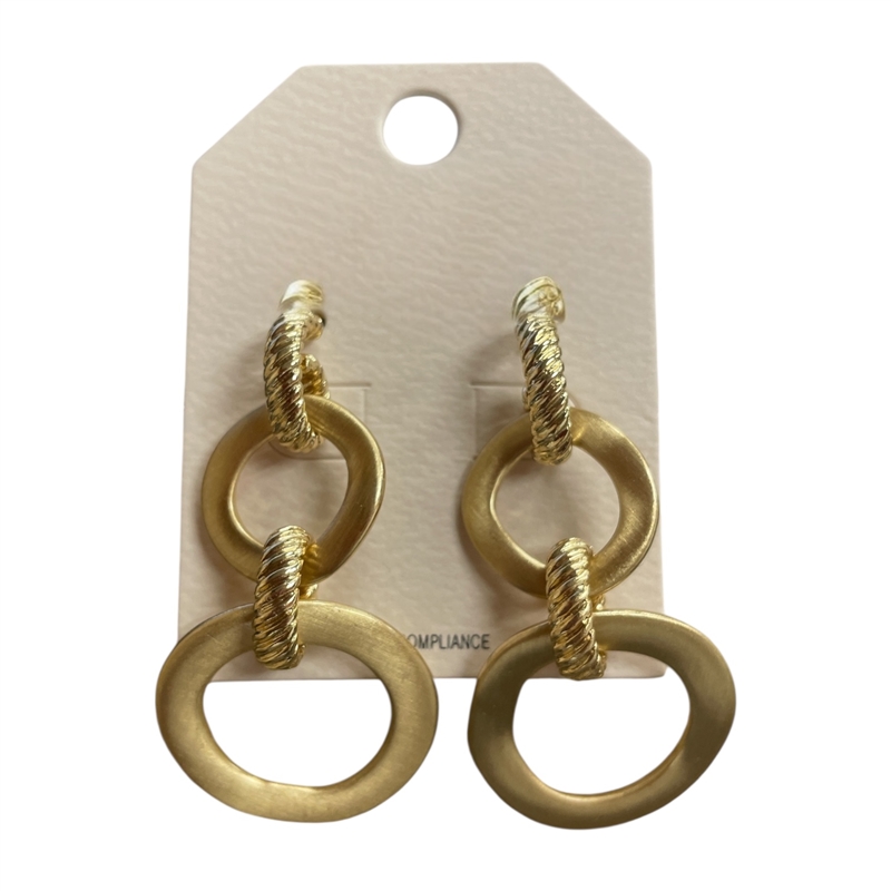 HE4366 TWO CIRCLE DANGLE EARRINGS