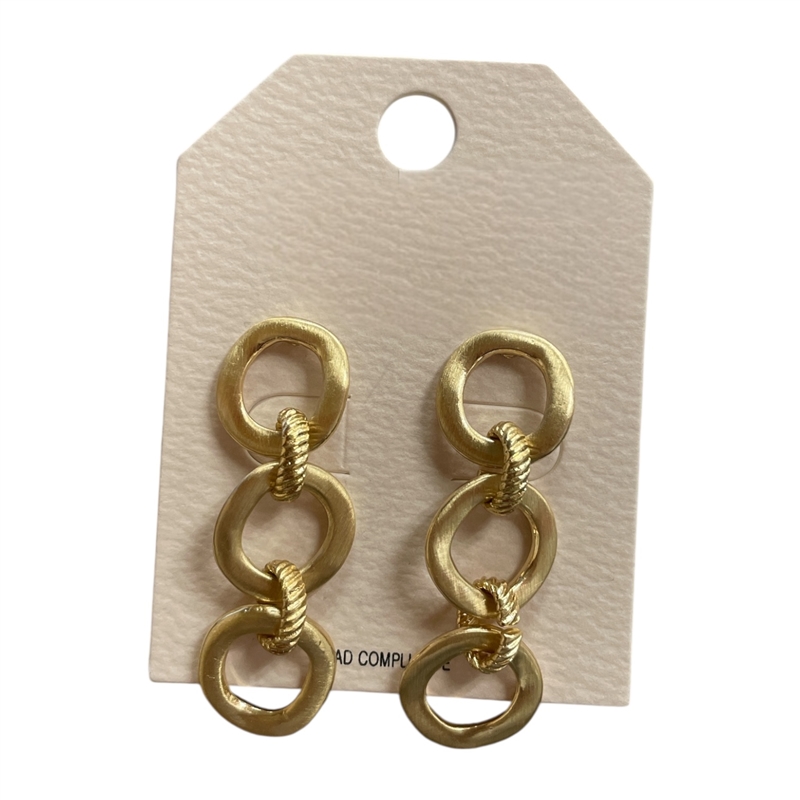 HE4372 3 MATTE CIRCLE DANGLE EARRINGS