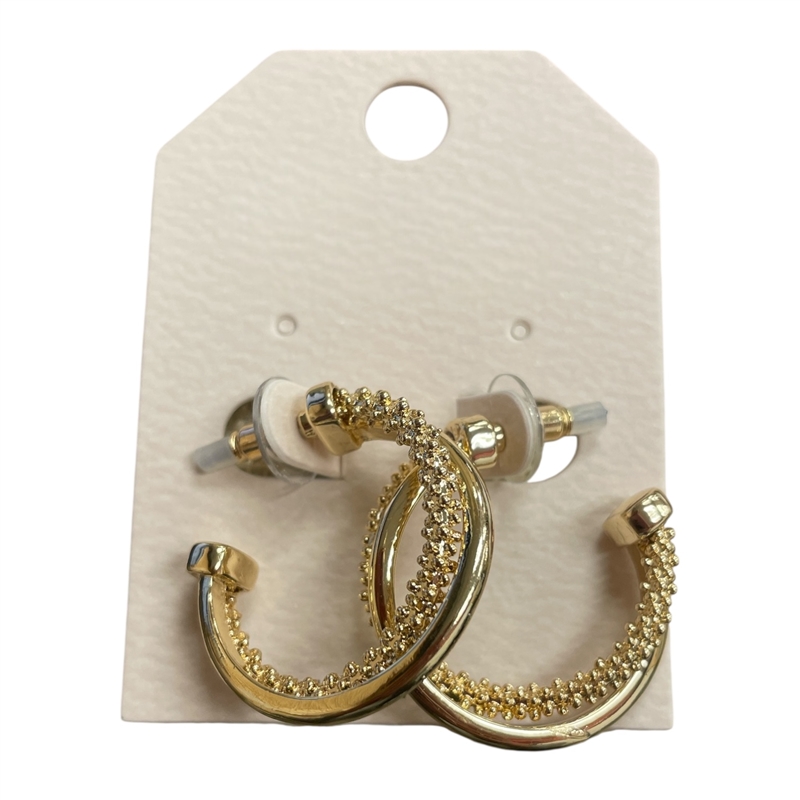 HE4373 TWO TONE SMALL SIZE HOOP EARRIGS