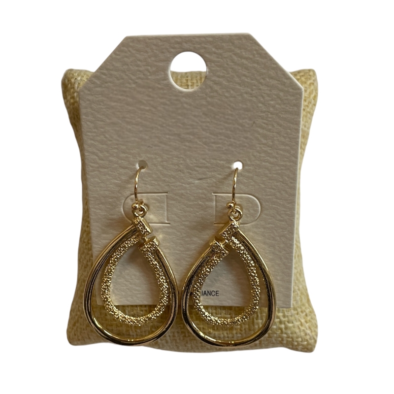 HE4378 2 HAMMERED TEARDROP EARRINGS