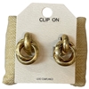 HE4385 MATTER KNOTTED CIRCLE CLIP ON EARRINGS