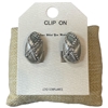 HE4389 RHINESTONE PATTERN OVAL CLIP ON EARRINGS
