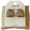 HE4390 PATTERN TRAPEZOID CLIP ON EARRINGS