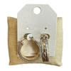 HE4413 TWO TONE  SMALL OPEN HOOP EARRINGS
