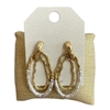 HE4430 2 OVAL HAMMERED EARRINGS