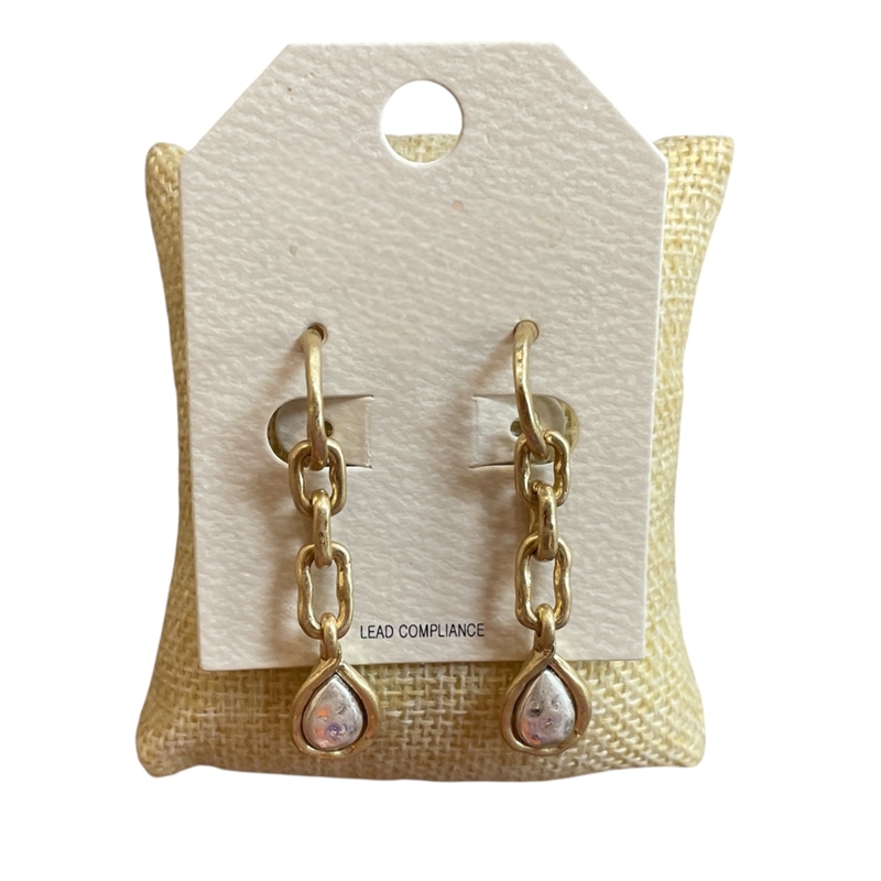 HE4431 TEARDROP HOOP EARRING