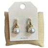 HE4455 PEARL DROP HOOP EARRINGS