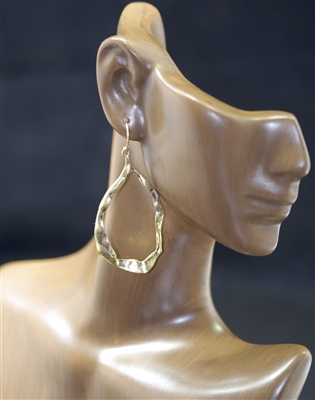 HE641 HAMMERED TEARDROP EARRINGS