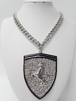 HN1230 UNICORN/RHINESTONE CHAIN NECKLACE