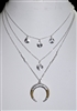 HN4259 CHAIN CRESCENT NECKLACE