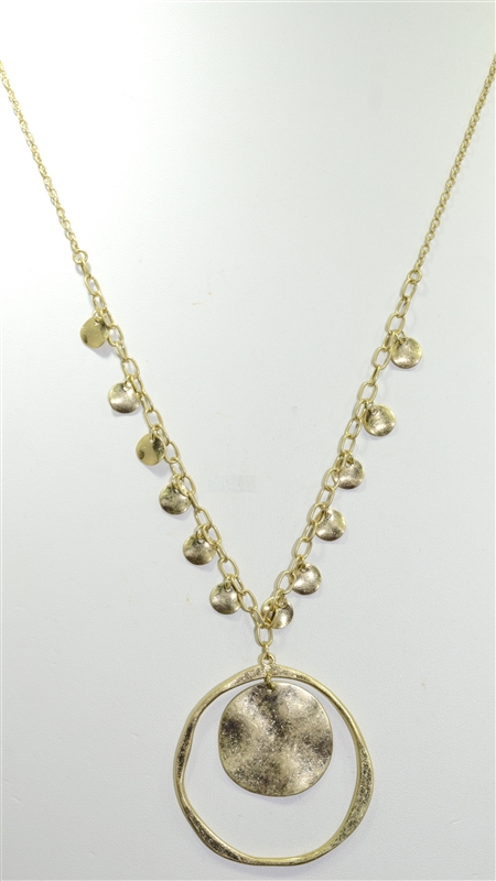 HN4380 HAMMERED CHAIN NECKLACE