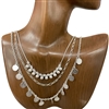 HN4791 HAMMERED SMALL CIRCLE 3 PC SET NECKLACE