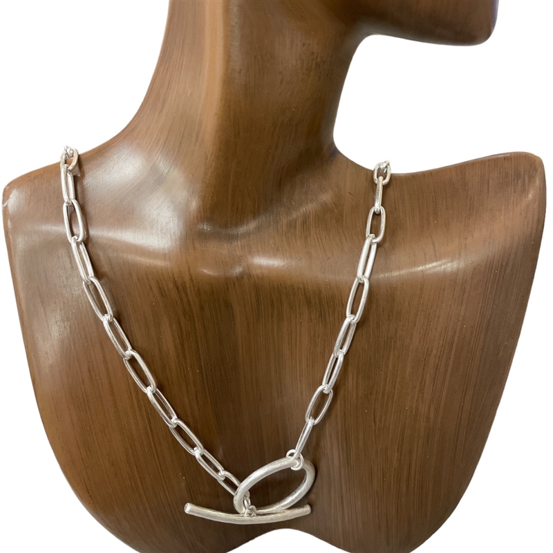 HN4792  HAMMERED CHAIN  NECKLACE