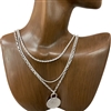 HN4809 HAMMERED CIRCLE 3PCS SET CHAIN NECKLACE