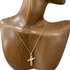 HN4845 SMALL CROSS SMALL HEART IN CENTER NECKLACE