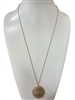 HN4849 HAMMERED CIRCLE LINE LONG NECKLACE