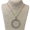 HN4854 GLITTER  CIRCLE LONG  NECKLACE