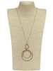 HN4911S  DOUBLE CIRCLE LONG NECKLACE