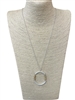 HN4960 TEXTURE OVAL LONG NECKLACE