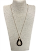 HN4989 GLITTERY TEARDROP LONG NECKLACE