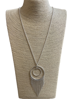 HN5023 CHAIN WITH DOUBLE CIRCLE NECKLACE