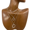 HN5034 DOUBLE CIRCLE PENDANT NECKLACE SET