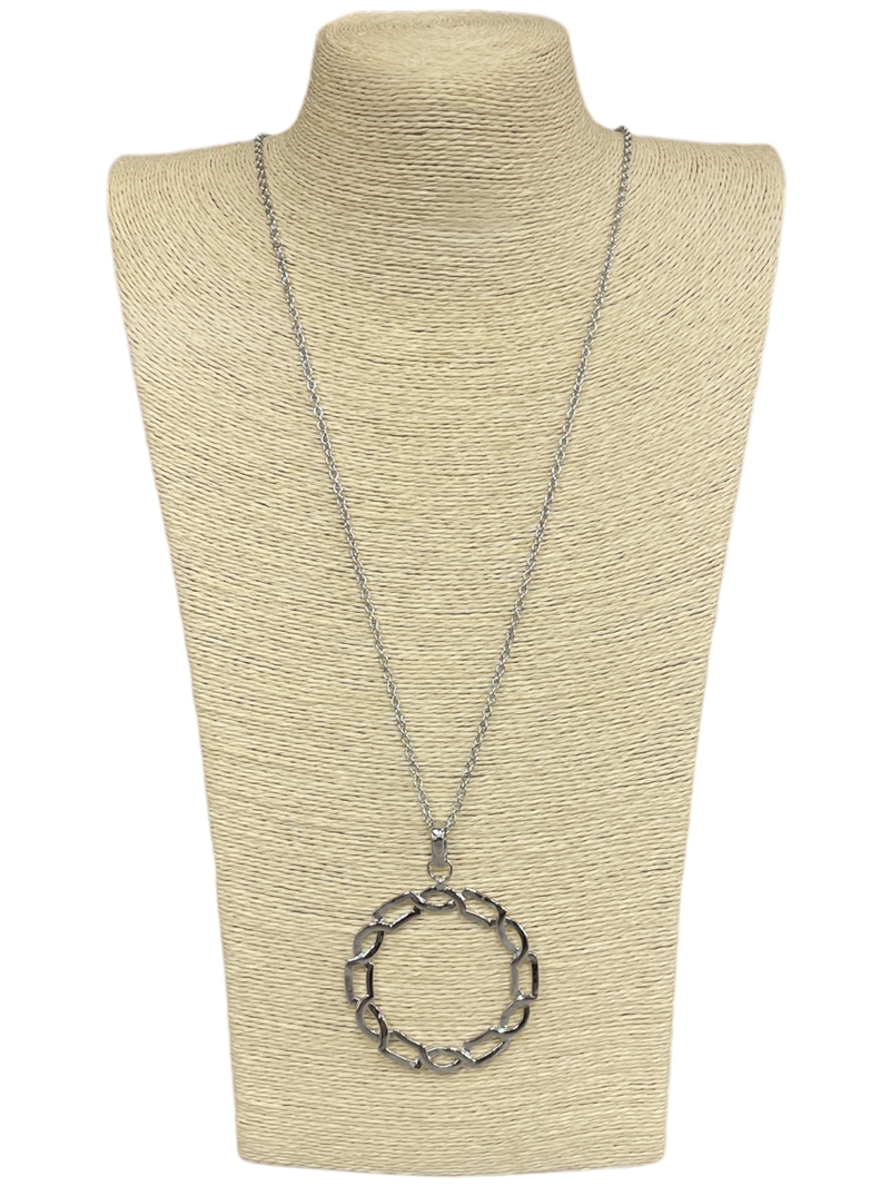 HN5039 CHAIN LINK CIRCLE LONG NECKLACE