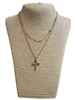 HN5135  DOUBLE CROSS NECKLACE