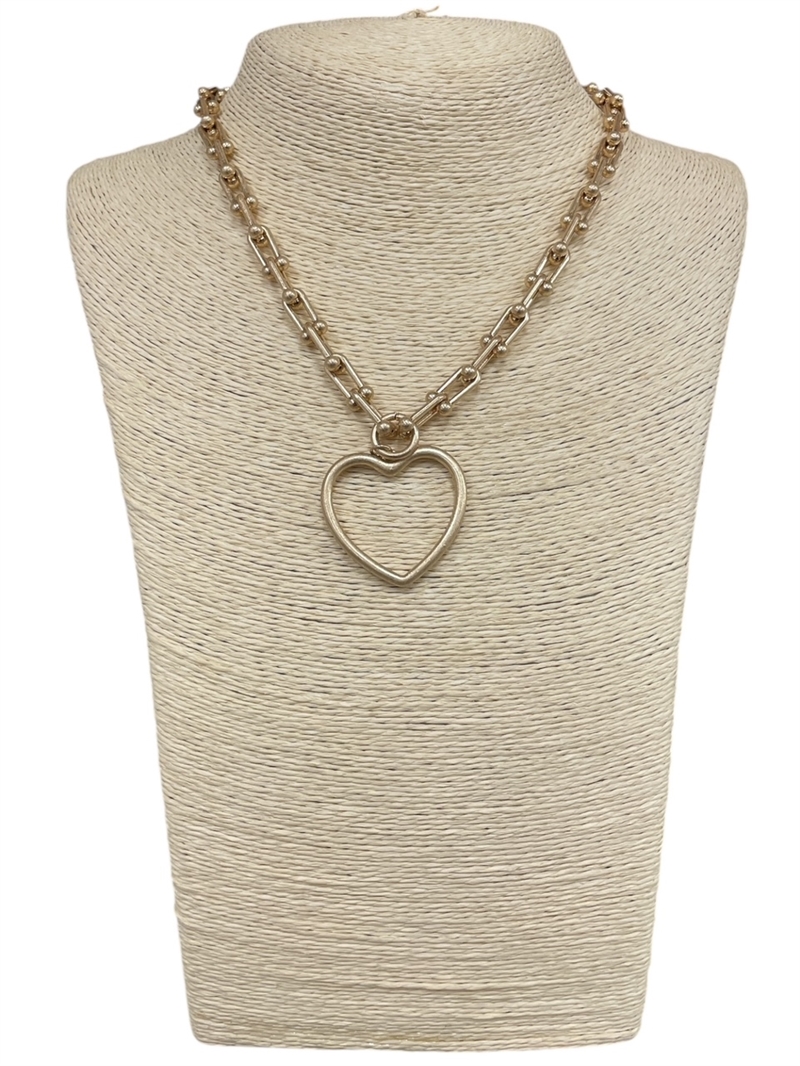 HN5155 HEART CHAIN NECKLACE