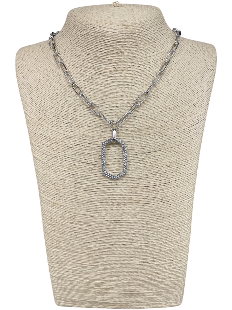 HN5184 RHINESTONE GEOMETRIC NECKLACE