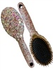 HR403 PINK HALF SMALL STONE HALF BIG STONE HAIR BRUSH