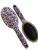 HR404 PURPLE HALF SMALL STONE HALF BIG STONE HAIR BRUSH