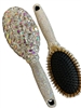 HR405 SILVER HALF SMALL STONE HALF BIG STONE HAIR BRUSH