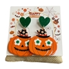 HW10  ACRYLIC FLOWER PUMPKIN  EARRINGS