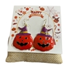 HW14  ORANGE  PUMPKIN  EARRINGS