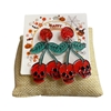 HW15  ACRYLIC CHERRY SKULL  EARRINGS