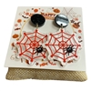 HW21  WHITE ORANGE SPIDER  EARRINGS