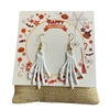 HW25   ACRYLIC WHITE  SKELETON HAND EARRINGS