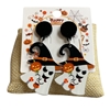HW39 GHOST  WITH BLACK HAT EARRINGS