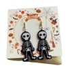 HW40  BLACK & WHITE  SKELETON EARRINGS