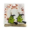 HW42  GREEN GHOST EARRINGS
