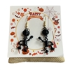 HW43  BLACK SKELETON  EARRINGS