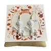 HW44  WHITE SKELETON  EARRINGS